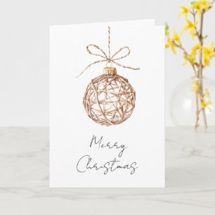 Cartão Cream Beige Round Ornaments Natal