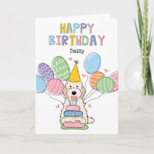 Cartão Cream White Cockapoo Cão Cavapoo Feliz Aniversário