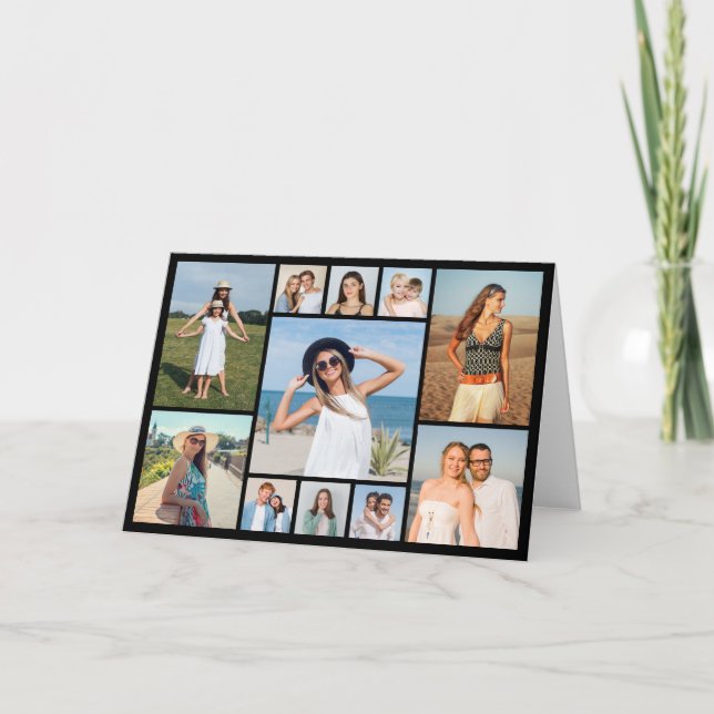 Cartão Create Your Own 11 Photo Collage Folded (Frente)