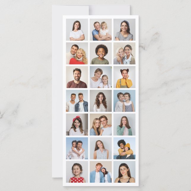 Cartão Create Your Own 21 Photo Collage Editable Color (Frente)
