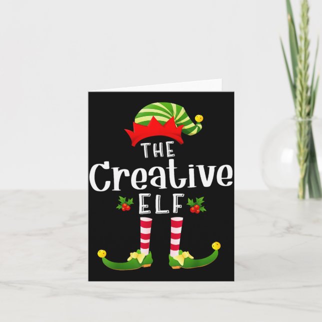 Cartão Creative Christmas Elf Matching Pajama X-mas Party (Frente)