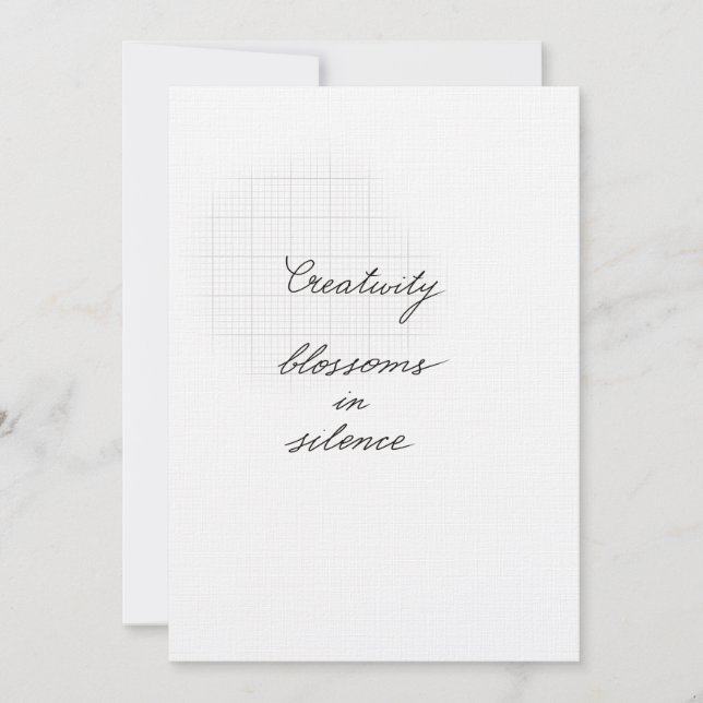 Cartão Creativity silence quote card (Frente)