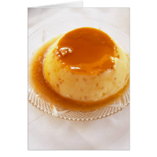 Cartão Creme caramelo tipo pudim com caramelo