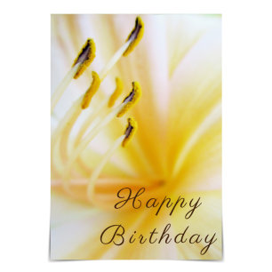 Cartão Creme Lily Card "Feliz Aniversário"