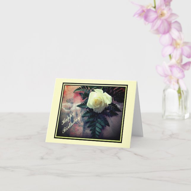 Cartão Creme Rosa Birthday Note Card (Orquídea)