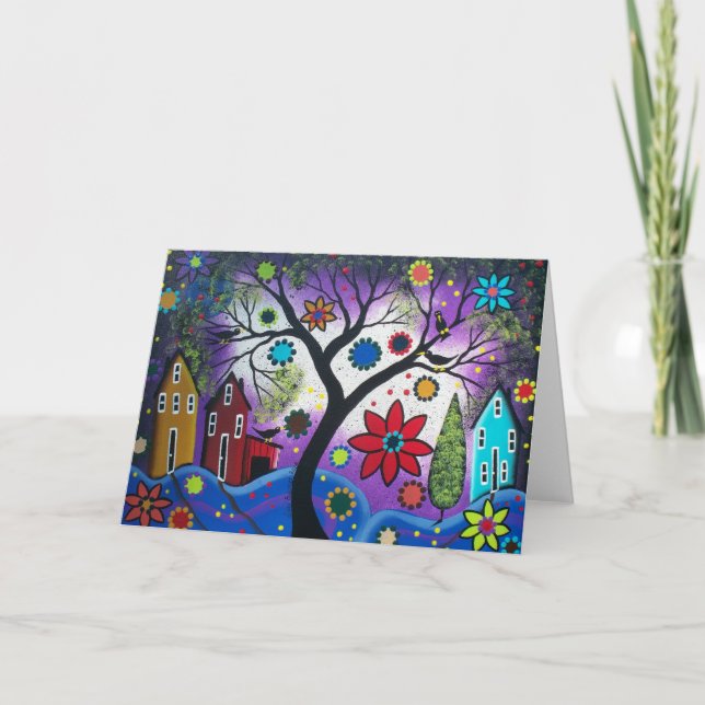 Cartão Crepúsculo do arco-íris da ARTE POPULAR pelo (Frente)