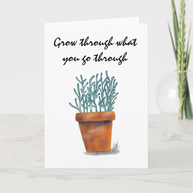Cartão Cresça com o que você atravessa Notecard (Frente)