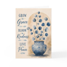 Cresça em Graça Floresça em Bondade Floral Azul