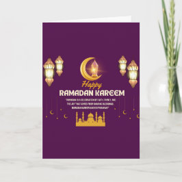 Cartão Crescente Dourado Elegante Saudação de Ramadan Mub