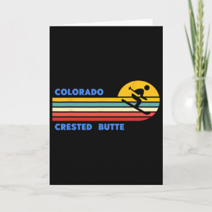 Cartão Crested Butte Colorado Esqui Esquiador Esqui Retro