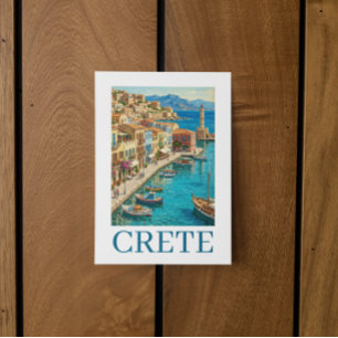 Cartão Creta Vintage Grécia Paisagens de Viagem Mediterrâ