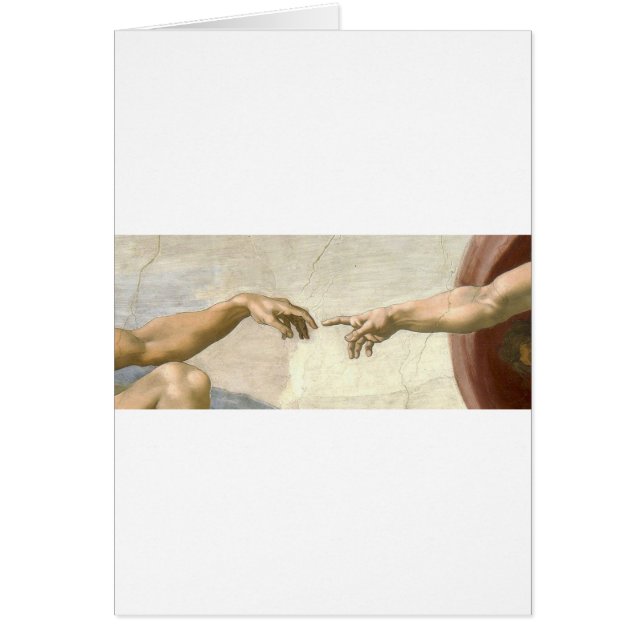 Cartão Criação das mãos de Adam - Michelangelo (Frente)