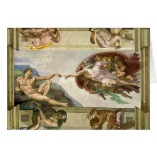 Cartão Criação de Adão por Michelangelo