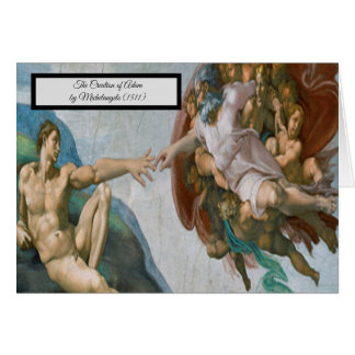 Cartão Criação de Adão por Michelangelo
