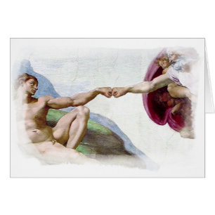 Cartão Criação do Homem por Michelangelo - Cumprimento de
