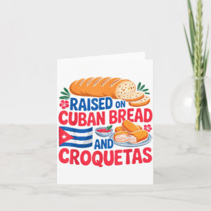 Cartão Criado No Pão Cubano E Croquetas Bandeira De Cuba