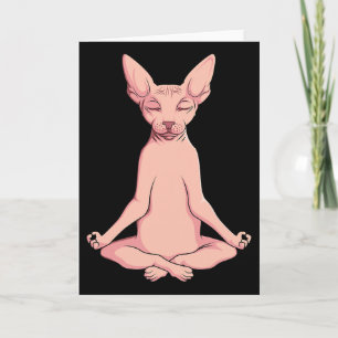 Cartão Criador de Gato Sphynx Yoga Meditação Pet Sem Pelo