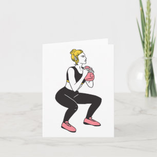Cartão Criador de Porte Menina Kettlebels Malhação Bodyb