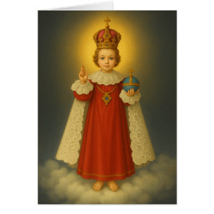 Cartão Criança de Praga - Saudação Católica Tradicional