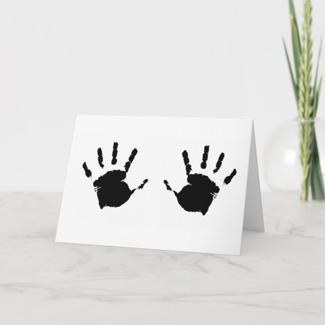 Cartão Criança Handprints (Frente)