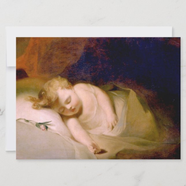 Cartão Criança que dorme (por Thomas Sully) (Frente)