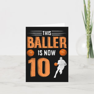 Cartão Crianças 10º Aniversário Jogador de Bysketbyll Est
