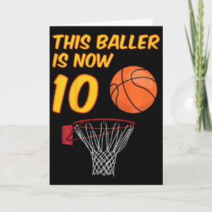 Cartão Crianças 10º Aniversário Sketll Hoop 10 Anos
