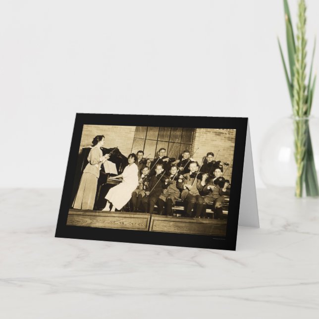 Cartão Crianças 1910 da orquestra (Frente)