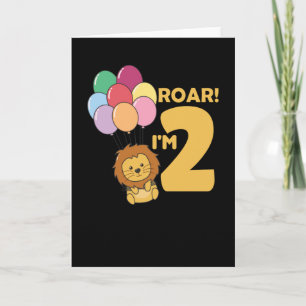 Cartão Crianças 2. Birday Lion 2 Anos
