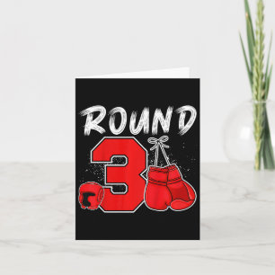 Cartão Crianças 3ª Festa de aniversário de Boxing, 3 anos