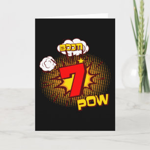 Cartão Crianças 7 de Aniversário de 7 Anos