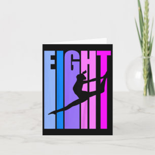 Cartão Crianças 8. º aniversário ginástica raparigas gina