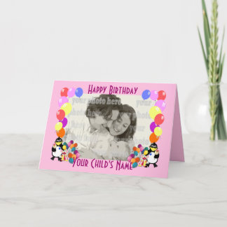 Cartão Crianças: animais de desenho engraçado e balões