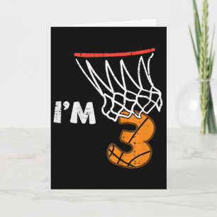 Cartão Crianças aniversário de 3 anos Sketll Im 3 Anos 3 