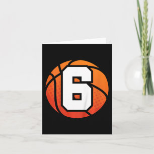 Cartão Crianças Basquete Aniversário 6 Número 6 Anos