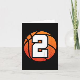 Cartão Crianças Basquetebol Número de Aniversário 2 para 