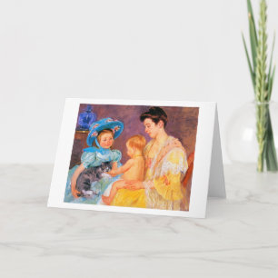 Cartão Crianças brincando com um gato, Mary Cassatt