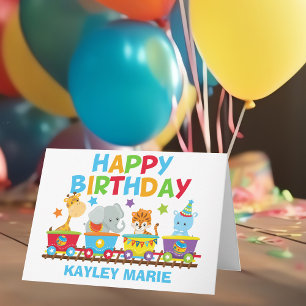 Cartão Crianças Circus Animal Train Cuja Personalidade An