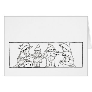 Cartão Crianças com Placa de Arte Vintage com Brinquedos