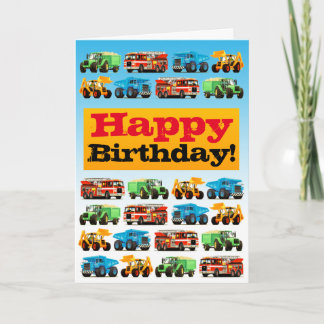Cartão Crianças Construtoras Felizes Aniversário