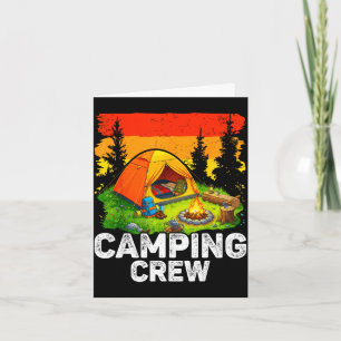 Cartão crianças da equipe de camping família acampamento 