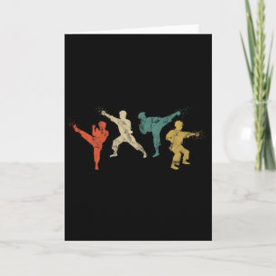 Cartão Crianças De Artes Marciais Vintage E Adultos Camis