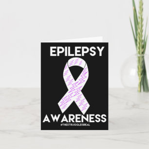 Cartão Crianças do Mês Roxo com Consciência Epilepsia