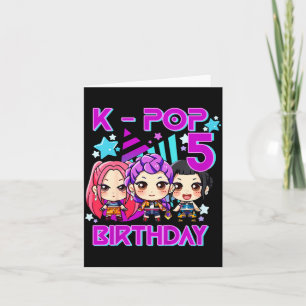 Cartão Crianças É Meu 5º Aniversário Fofo Chibi Kpop Dive