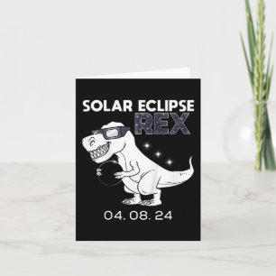Cartão Crianças Eclipse Solar T Rex 04.08.2024 Dino Diver