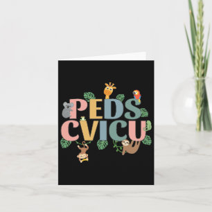 Cartão Crianças Enfermeiras Cardíacas Safari Peds Cv
