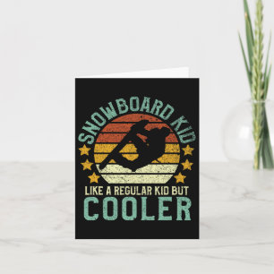 Cartão Crianças Engraçadas Vintage Snowboard Dizendo G