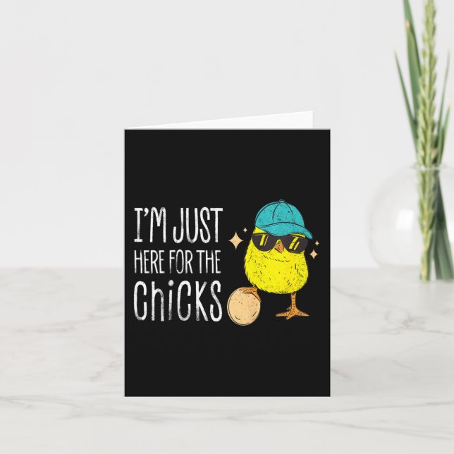 Cartão Crianças Estou Aqui Apenas Para As Galinhas Menino (Frente)