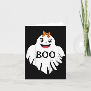 Cartão Crianças Fantasmas com Arco Boo Girls Halloween Sh