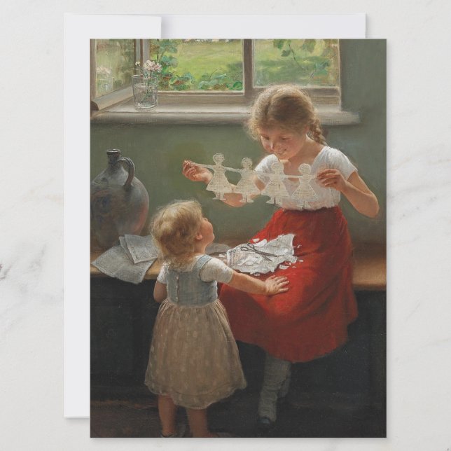 Cartão Crianças Fazeres Silhuettes (Crianças Cutes Brinca (Frente)